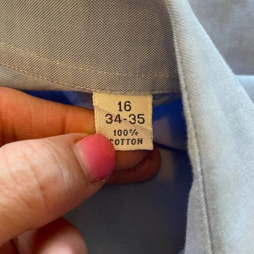 Mazzoni Light Blue Dress Shirt 16 34/45 Made in Italy 100% Cotton - Picture 4 of 10
